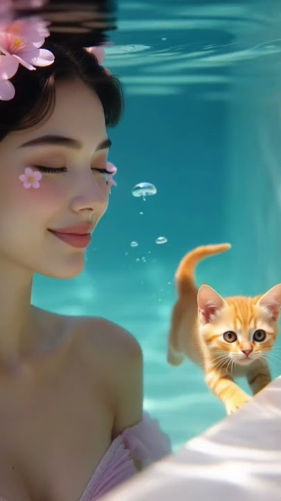 Look Who Dived In With Me 🐾💦😺