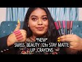 *NEW* SWISS BEAUTY 12HR STAY MATTE LIP CRAYONS / Review + LIP Swatch Video #mattelipcrayons