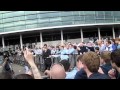Man City fans terrorise a TV presenter outside Wembley 16/04/11