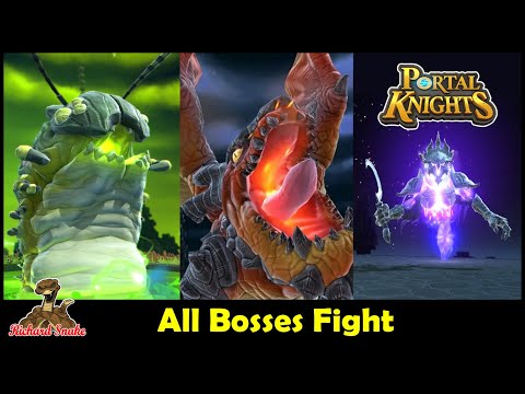 Portal Knights All Bosses Fight (Worm Pit, Dragon's Lair, World's End) Gameplay - No Comment