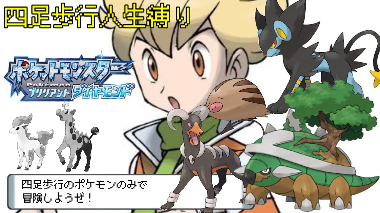 俺は四足歩行ポケモン人生縛りでクリアする ポケモンbd 第4夜 Youtube