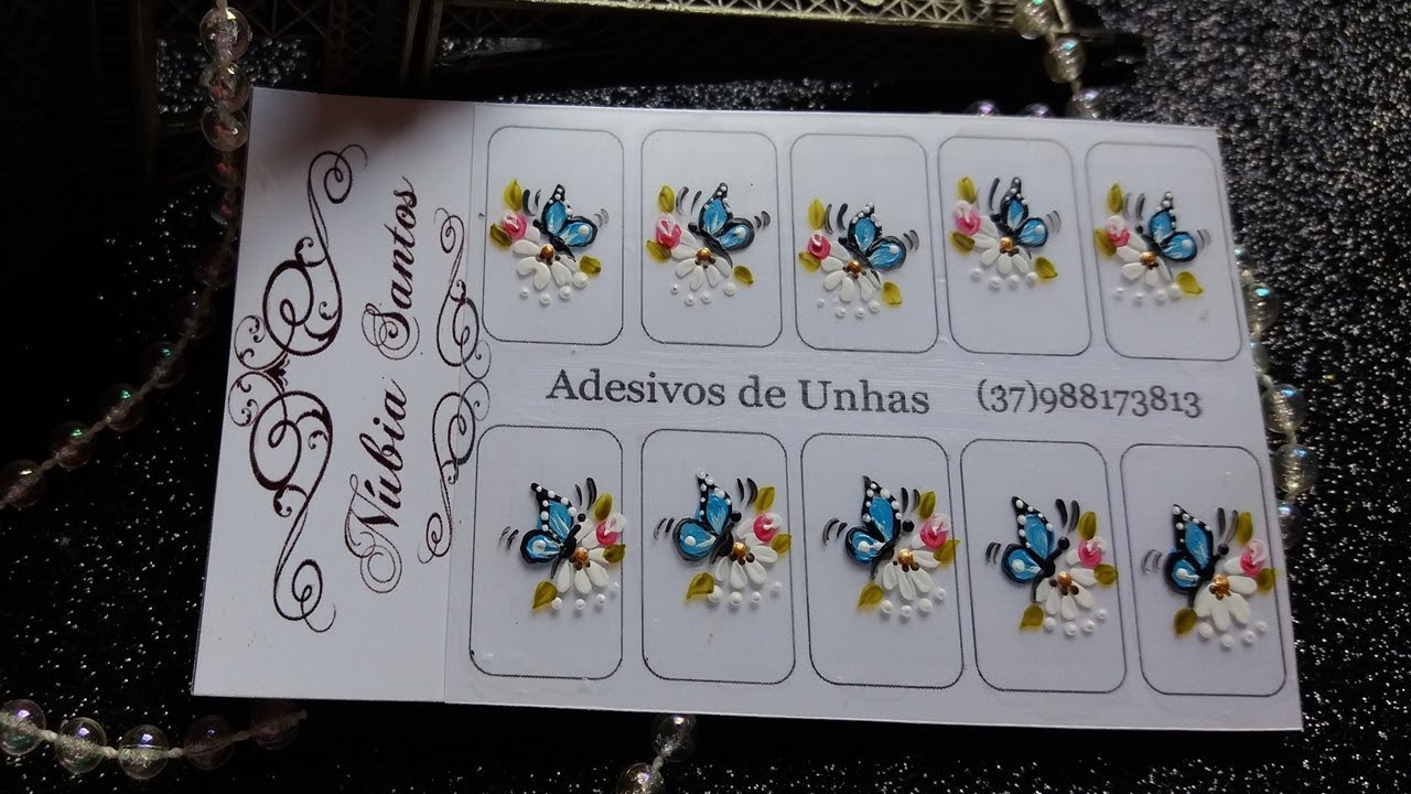 adesivos de unhas de borboleta
