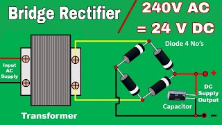 AC to DC converter using Transformer,Diode & capacitor | Bridge Rectifier | Electrical study