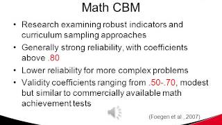 Research Findings on Math CBM