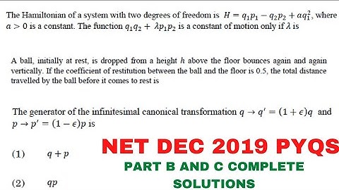 NETJRF DEC 2019|PYQS|CLASSICAL MECHANICS|#CSIRNETJRF2021 #JEST2021 #TIFR #GATE #JEST#MSCPHYSICS JRF