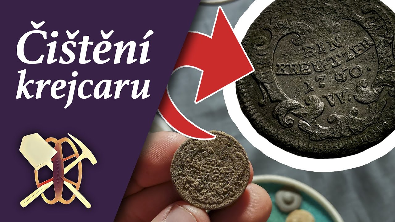 Čištění měděné mince - 1 Krejcar 1760 Marie Terezie