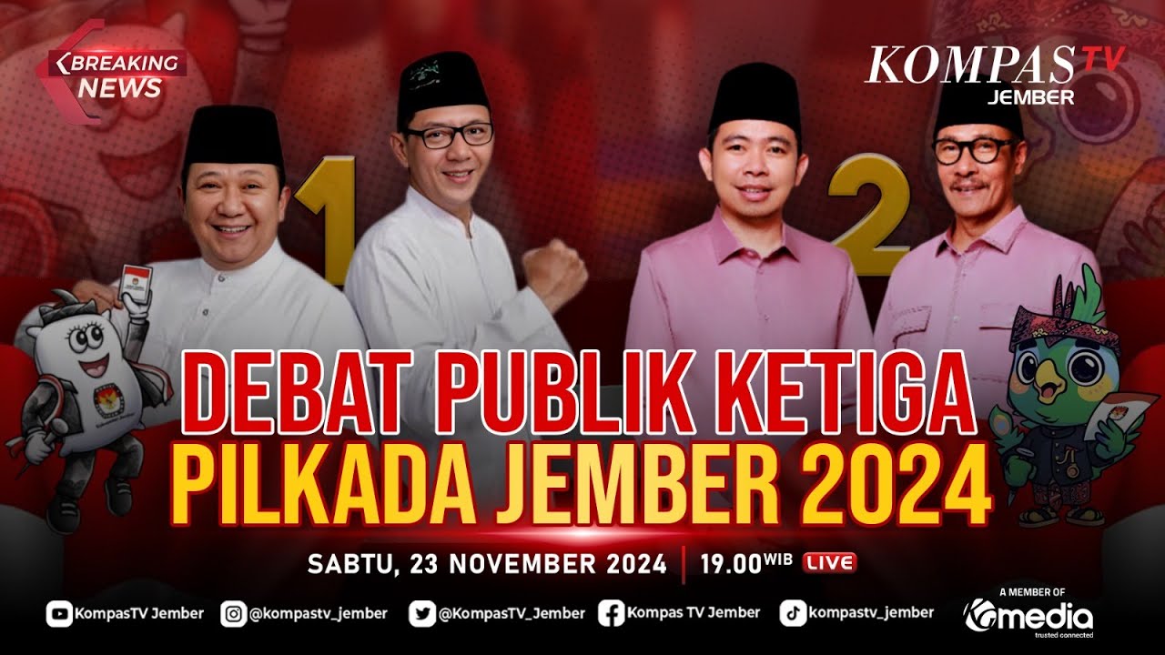 [LIVE] Debat Publik Ketiga Pilkada Jember 2024, Adu Gagasan Hendy-Gus Firjaun VS Gus Fawait-Djoko