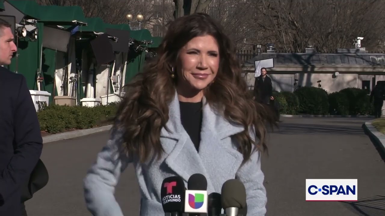 Secretary Noem Speaks to Reporters at the White House