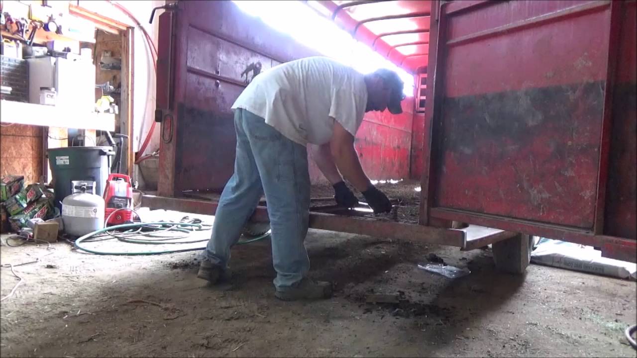 Replacing stock/cattle trailer floor - YouTube