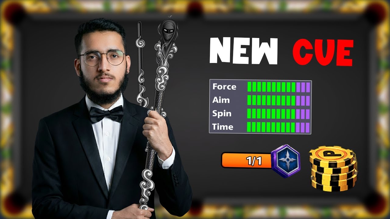 NEW NINJA CUE MAXED 396 UPGARDE PIECES 8 BALL POOL 😱‼️