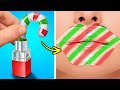 أعمال فنية لعيد الميلاد DIY في اللحظة الأخيرة 💄🪩 نصائح فتاة مدهشة للاستعداد في 5 دقائق