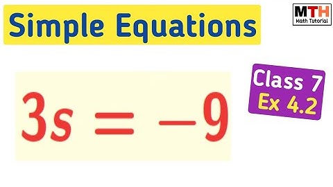 3s=-9 Class 7 || 3s=-9 Solve the Equation || 3s=-9 || Solve 3s=-9