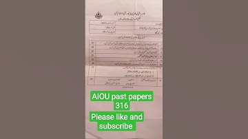 AIOU|past|paper| 316|code Autumn| 2023|for you