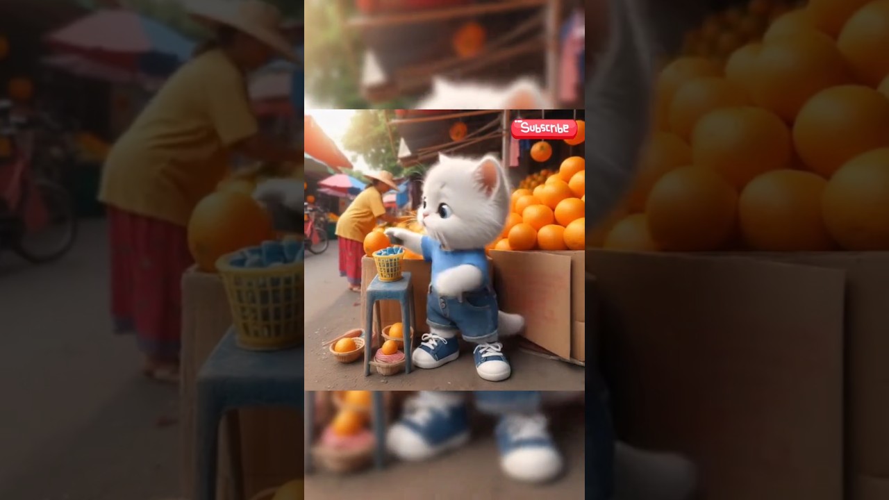 The white kitten wants fruit but the mother has no money. π±πππ#shotrs #cat #cute #pets #catlovers #