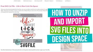 how to unzip and import svg files into cricut design space - windows  | cricut design space tutorial