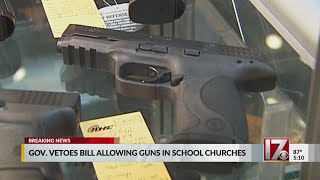 Gov. Cooper vetoes bill that would’ve allowed concealed carry in NC churches that meet on school pro