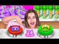 MOR VE YEŞİL GİZEMLİ KUTU MEYDAN OKUMASI || 123 GO! CHALLENGE 24 SAAT Boyunca 1 Renkte Yeme