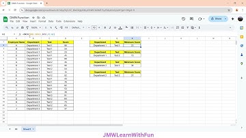 "DMIN" function in Google Sheets