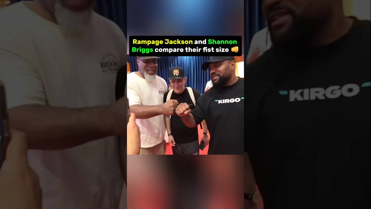 Rampage Jackson and Shannon Briggs compare their fist size 👊 