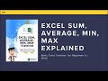 Excel SUM, AVERAGE, MIN, MAX Functions Explained in Hindi | Basic Excel Formulas for Beginners