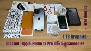 Unboxed : Apple iPhone 13 Pro Max 1 TB (Graphite) & Accessories + First Boot-Up