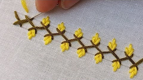 New Simple Cross Border Line Stitch for Beginners || Border Line Design || Hand Embroidery