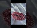 Handmade breaded brooch pink lips #smallbusiness