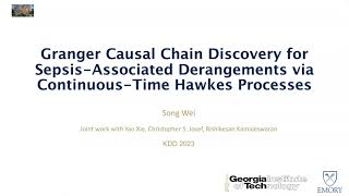 KDD 2023 - Granger Causal Chain Discovery for Sepsis-Associated Derangements