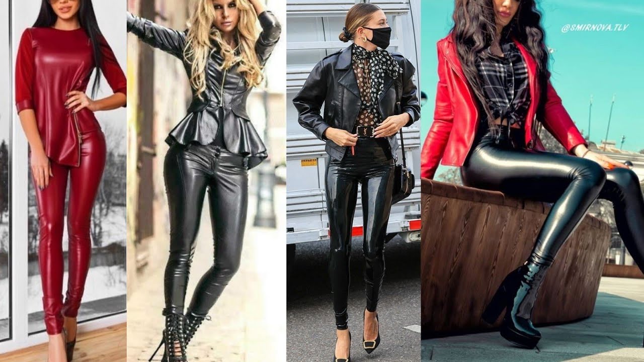 latest latex leather dresses for ladies 