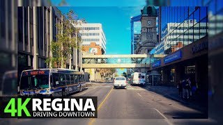 Regina 4K60fps - Driving Downtown - Saskatchewan, Canada