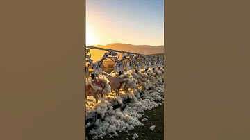 Shocking amount of wool piling up as synchronized #shorts #harvest #shearing #tech #mustwatch #fyp
