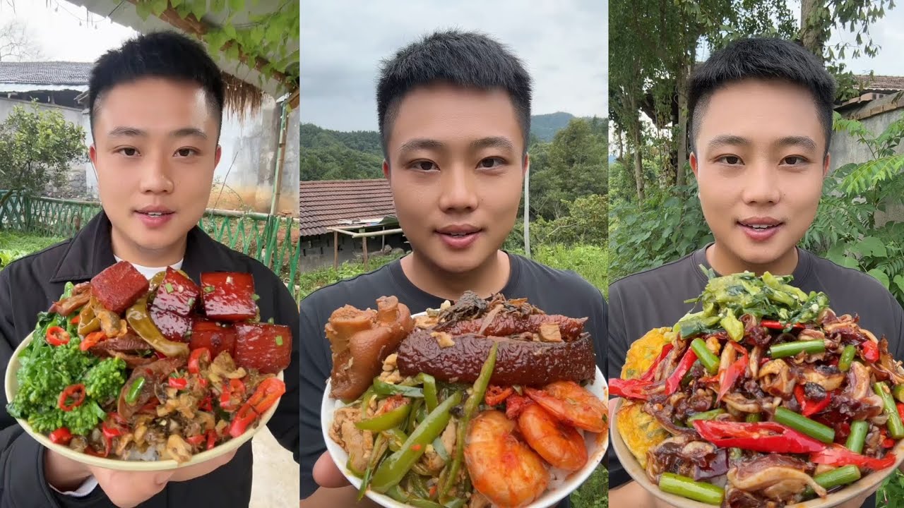 Yummy #38 Eat Meat 🍖🥓🫑🌶️🦑🍲, chicken 🍗🍗, Shrimp 🦐🦐.. 