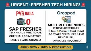 Hiring Now: SAP Freshers Wanted & Java/Python Developer Jobs 💼 Apply Today! 🚀