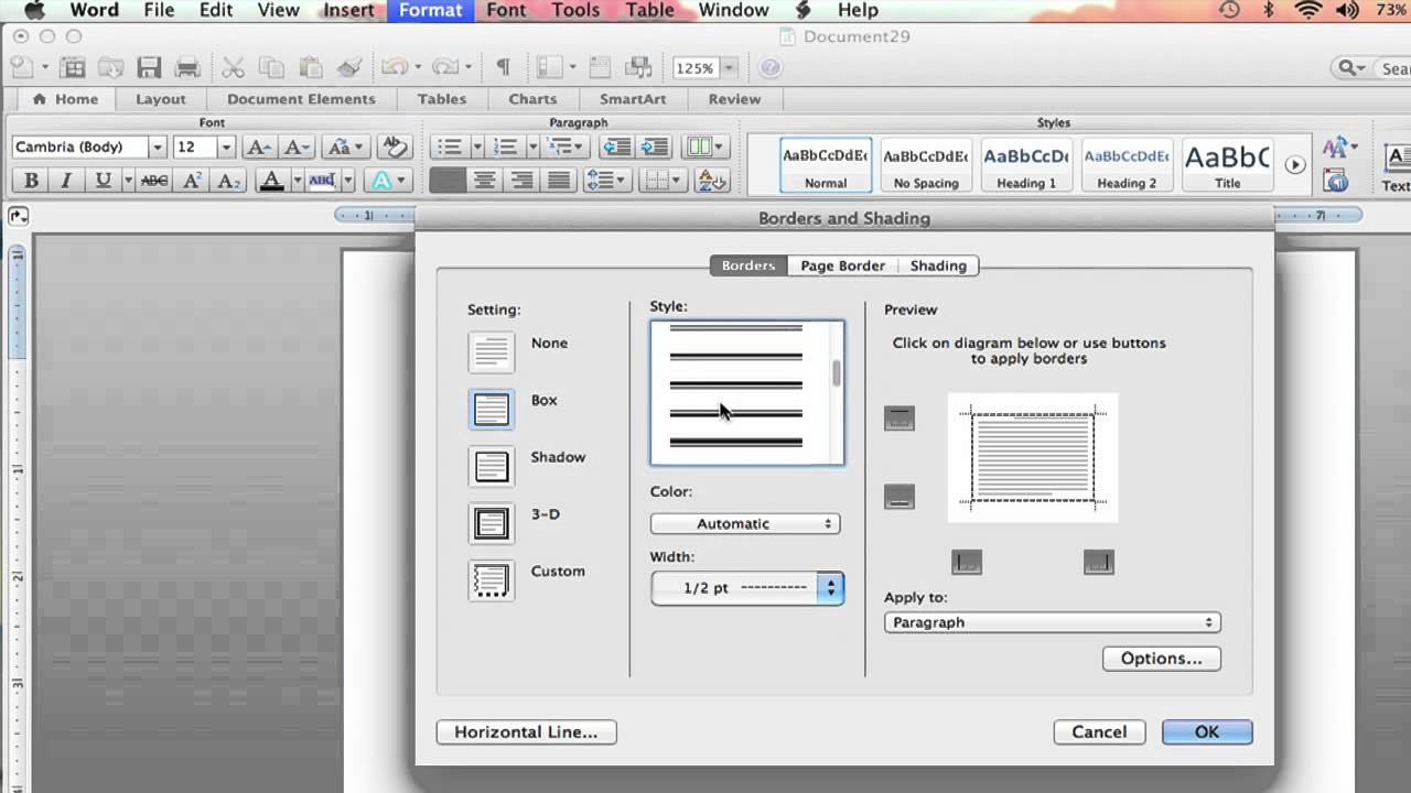 how to put custom border on microsoft word