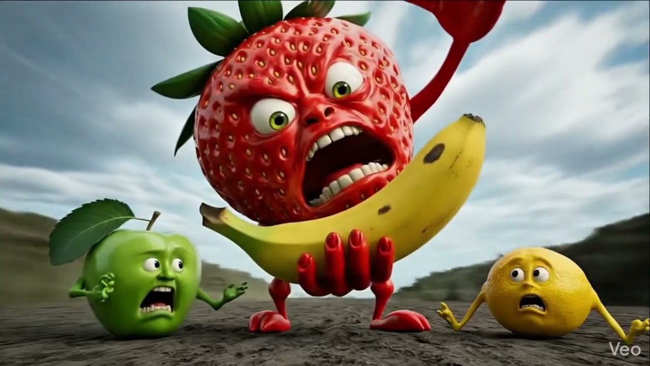 Strawberry Eats the Apple Instead 🍓 | Surprising Fruit ASMR