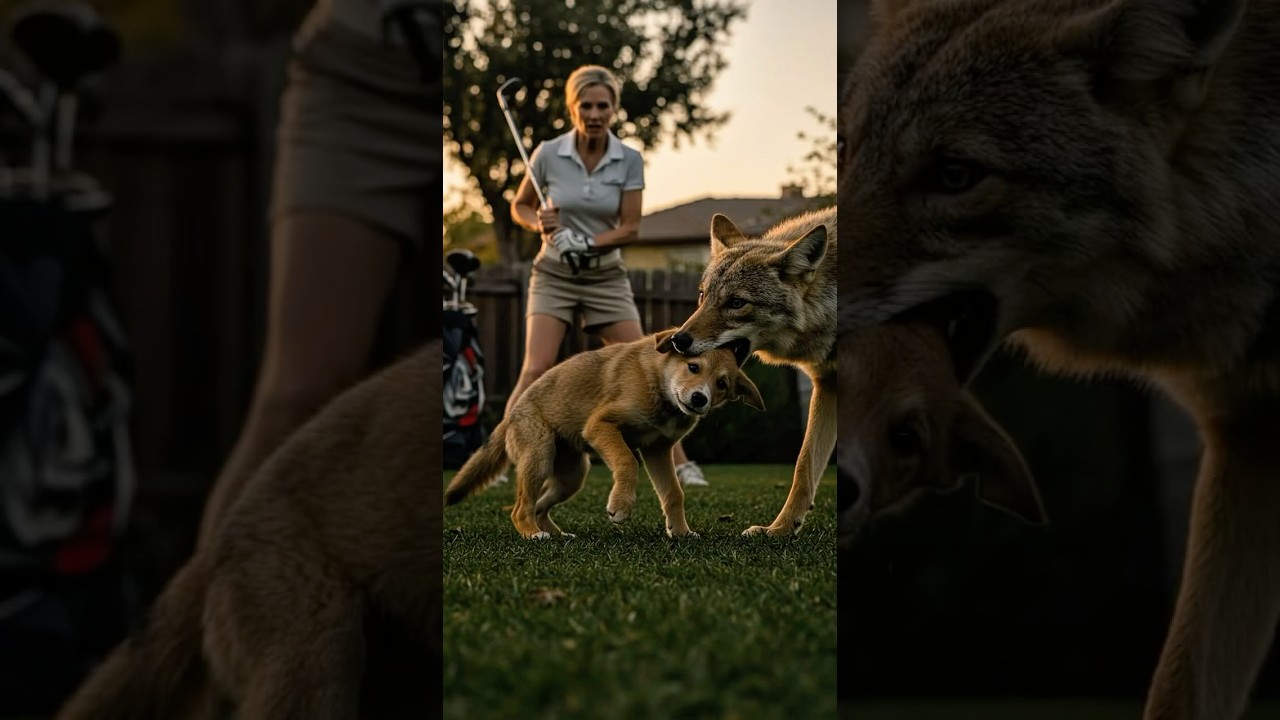 아줌마의 골프채 한 방! 코요테가 쓰러졌다/The old lady's golf club! The coyote fell down