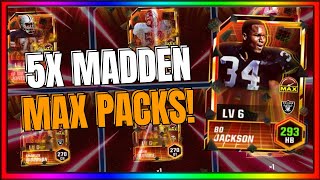 INSANE 5X MADDEN MAX ICONIC PACK OPENING! | MADDEN MOBILE 23