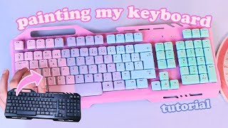 PAINTING MY GAMING KEYBOARD PASTEL COLORS // KAWAII MAKEOVER screenshot 4