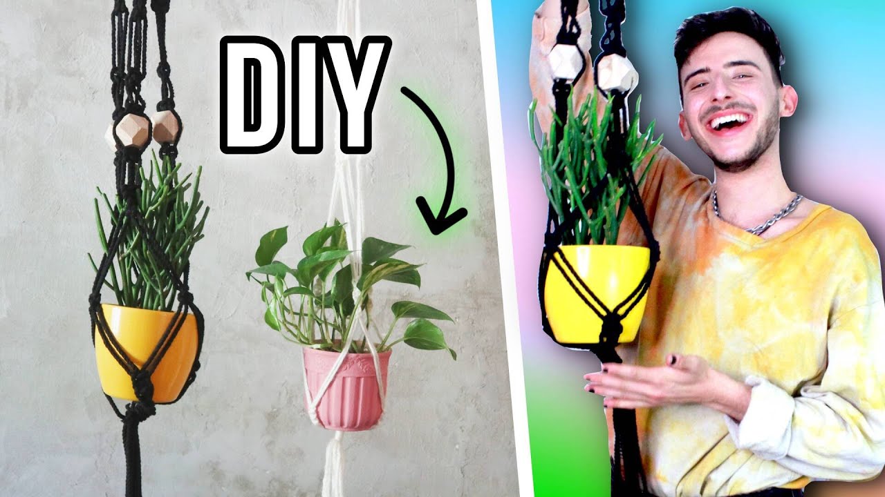 Makramee Blumenampel Einfach Selber Machen Plant Hanger Anleitung Fur Anfanger Dimxoo Youtube