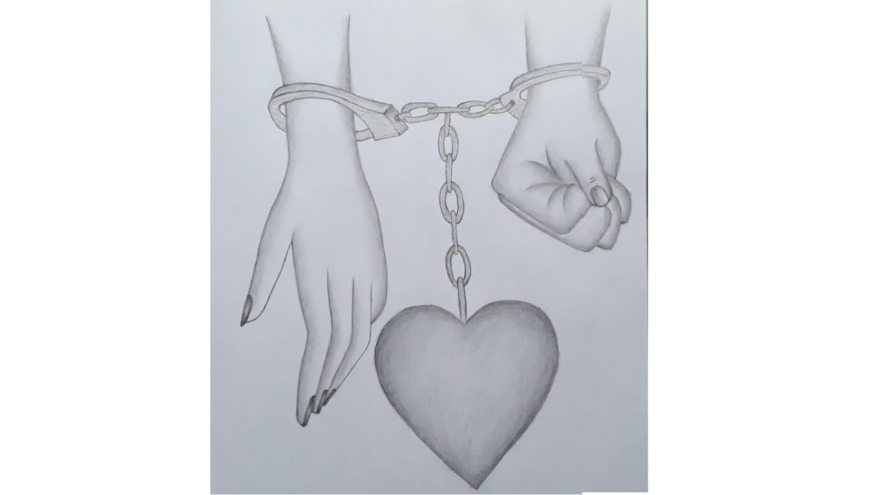 Two Hands Tied To The Bond Of Love Holding Hands Pencil Sketch Youtube