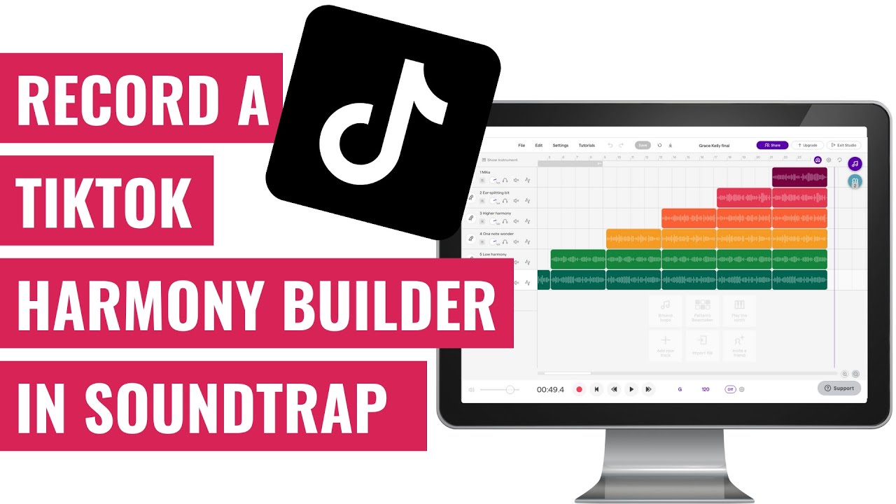How to record a TikTok harmony builder in Soundtrap, Bandlab or