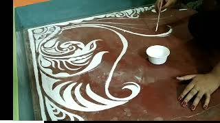 Floor alpona || damaged floor decoration || art || Creativibes