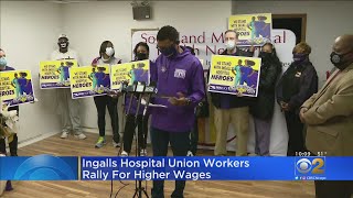 Ingalls Memorial Hospital Workers Rally For Higher Wages