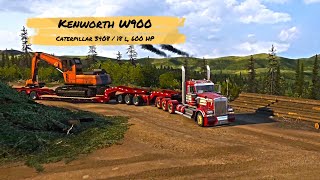 American Truck Simulator | THIS IS WEAK!! Log Loader 106.500 lbs | KW900 | Caterpillar 3408, 600 HP