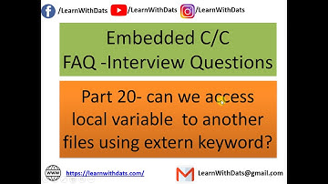 Can we access  local variable  to another files using extern keyword | Embedded C interview Question