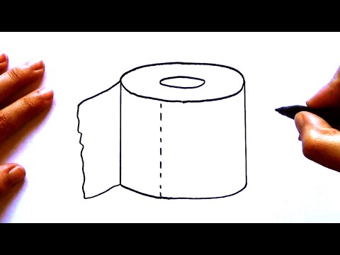 Cómo dibujar un ROLLO DE PAPEL HIGIÉNICO paso a paso