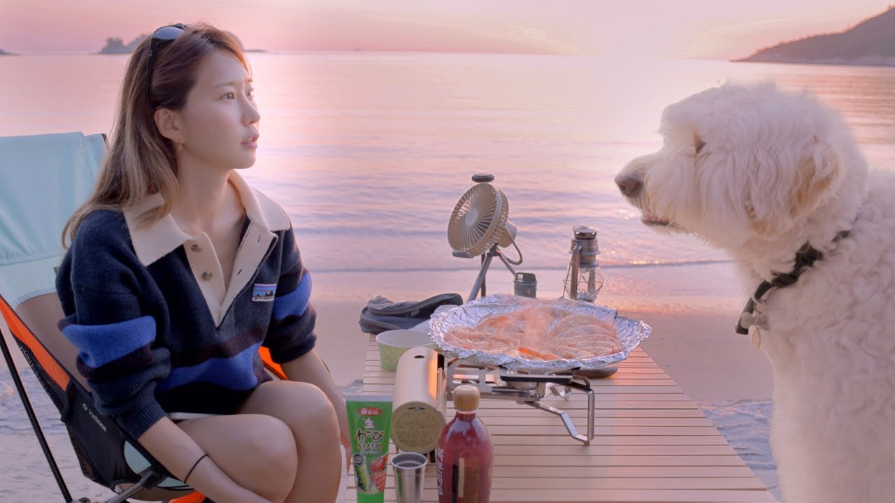 노을빛 바다 캠핑장에서 굽는 왕새우와 복분자 한 잔/ 신안 끝섬 여행