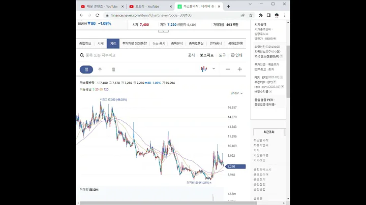 308100까스텔바작 주가 전망 및 차트 분석