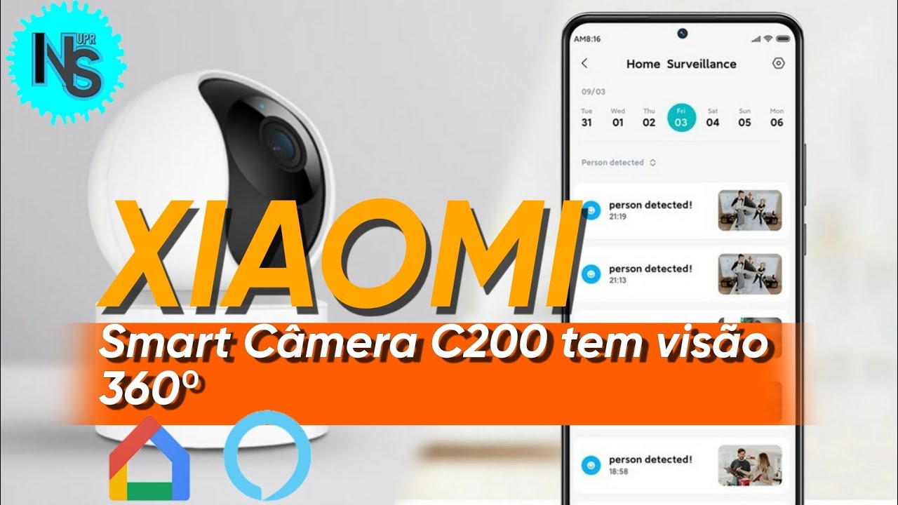 Xiaomi Smart Camera C200  Câmera tem Visão Noturna infravermelha e  Microfone Embutido. 