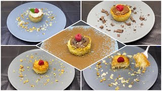 ميني كب كيك كنافة بالكريمة والنوتيلا باسهل طريقه وطرق تقديم مختلفه | Mini cupcake kunafa